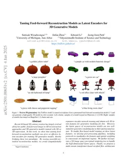 Taming Feed-forward Reconstruction Models as Latent Encoders for 3D Generative Models