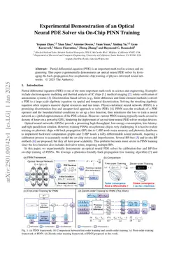 Experimental Demonstration of an Optical Neural PDE Solver via On-Chip PINN Training