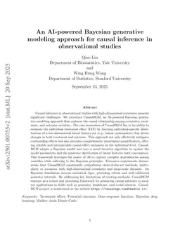 An AI-powered Bayesian generative modeling approach for causal inference in observational studies