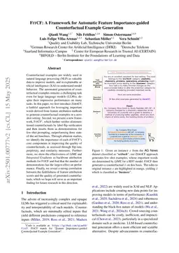 FitCF: A Framework for Automatic Feature Importance-guided Counterfactual Example Generation