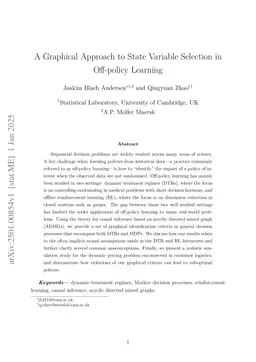 A Graphical Approach to State Variable Selection in Off-policy Learning