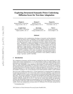 Exploring Structured Semantic Priors Underlying Diffusion Score for Test-time Adaptation
