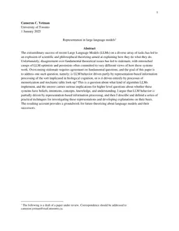 Representation in large language models