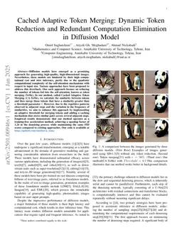 Cached Adaptive Token Merging: Dynamic Token Reduction and Redundant Computation Elimination in Diffusion Model