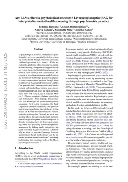 Are LLMs effective psychological assessors? Leveraging adaptive RAG for interpretable mental health screening through psychometric practice