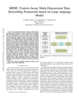 MDSF: Context-Aware Multi-Dimensional Data Storytelling Framework based on Large language Model
