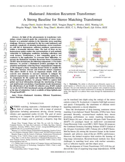 Hadamard Attention Recurrent Transformer: A Strong Baseline for Stereo Matching Transformer