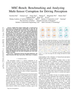MSC-Bench: Benchmarking and Analyzing Multi-Sensor Corruption for Driving Perception