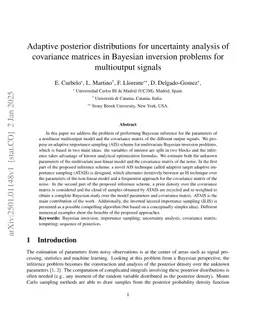 Adaptive posterior distributions for uncertainty analysis of covariance matrices in Bayesian inversion problems for multioutput signals