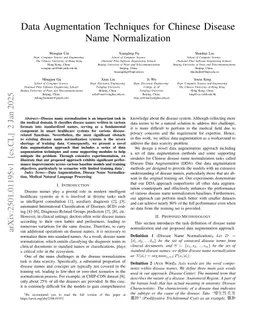 Data Augmentation Techniques for Chinese Disease Name Normalization