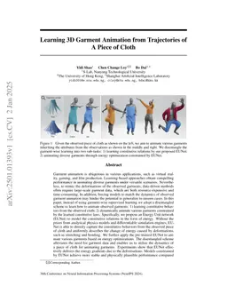 Learning 3D Garment Animation from Trajectories of A Piece of Cloth