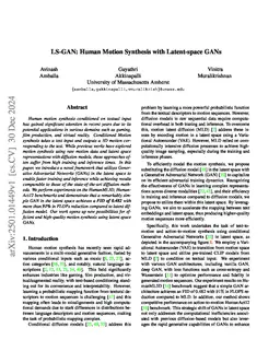 LS-GAN: Human Motion Synthesis with Latent-space GANs