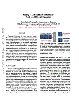 Reading to Listen at the Cocktail Party: Multi-Modal Speech Separation