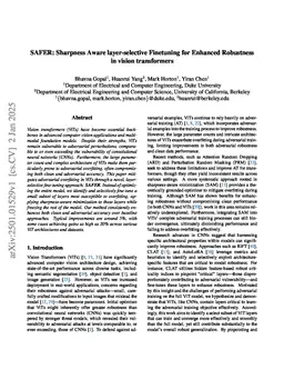 SAFER: Sharpness Aware layer-selective Finetuning for Enhanced Robustness in vision transformers