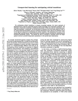 Unsupervised learning for anticipating critical transitions