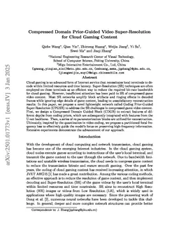 Compressed Domain Prior-Guided Video Super-Resolution for Cloud Gaming Content