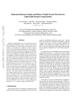 Dedicated Inference Engine and Binary-Weight Neural Networks for Lightweight Instance Segmentation