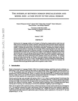 The interplay between domain specialization and model size