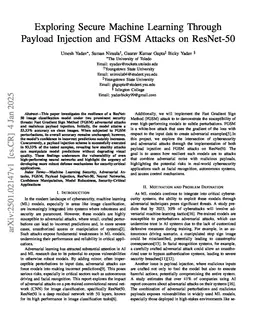 Exploring Secure Machine Learning Through Payload Injection and FGSM Attacks on ResNet-50