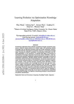 Learning Evolution via Optimization Knowledge Adaptation
