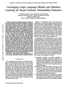 Leveraging Large Language Models and Machine Learning for Smart Contract Vulnerability Detection
