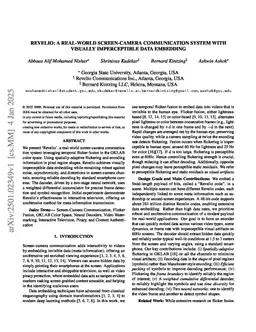 Revelio: A Real-World Screen-Camera Communication System with Visually Imperceptible Data Embedding