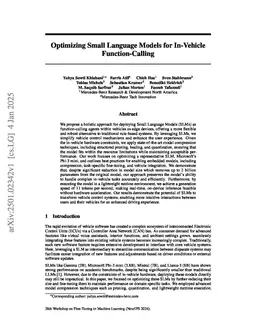Optimizing Small Language Models for In-Vehicle Function-Calling