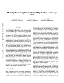 PM-Dedup: Secure Deduplication with Partial Migration from Cloud to Edge Servers