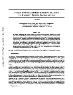 TensorGRaD: Tensor Gradient Robust Decomposition for Memory-Efficient Neural Operator Training