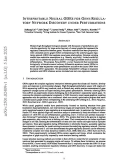 Interpretable Neural ODEs for Gene Regulatory Network Discovery under Perturbations