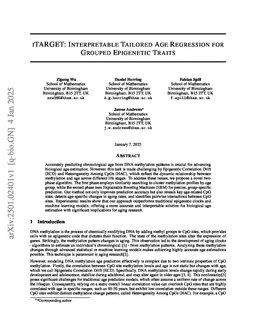 iTARGET: Interpretable Tailored Age Regression for Grouped Epigenetic Traits