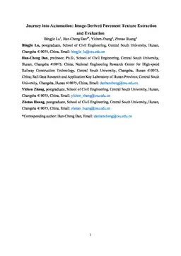 Journey into Automation: Image-Derived Pavement Texture Extraction and Evaluation