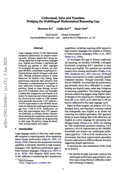Understand, Solve and Translate: Bridging the Multilingual Mathematical Reasoning Gap