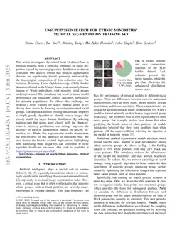 Unsupervised Search for Ethnic Minorities' Medical Segmentation Training Set