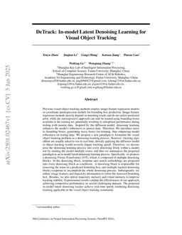 DeTrack: In-model Latent Denoising Learning for Visual Object Tracking
