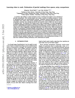 Estimation of partial rankings from sparse, noisy comparisons