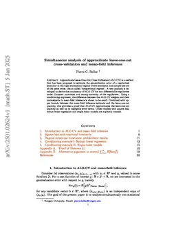 Simultaneous analysis of approximate leave-one-out cross-validation and mean-field inference