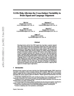 LLMs Help Alleviate the Cross-Subject Variability in Brain Signal and Language Alignment