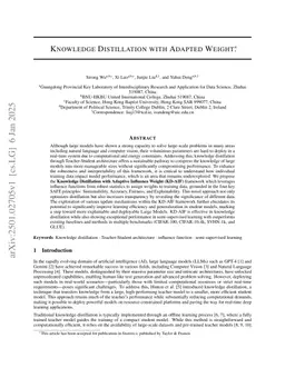 Knowledge Distillation with Adapted Weight