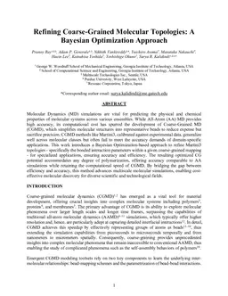 Refining Coarse-Grained Molecular Topologies: A Bayesian Optimization Approach