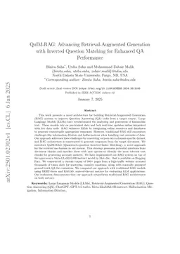 QuIM-RAG: Advancing Retrieval-Augmented Generation with Inverted Question Matching for Enhanced QA Performance