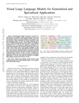 Visual Large Language Models for Generalized and Specialized Applications