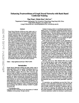 Enhancing Trustworthiness of Graph Neural Networks with Rank-Based Conformal Training