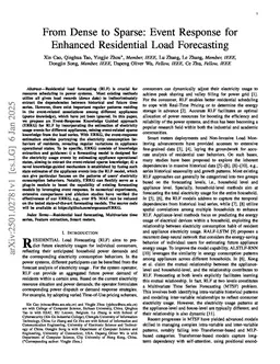 From Dense to Sparse: Event Response for Enhanced Residential Load Forecasting