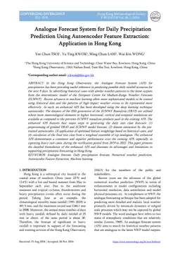 Analogue Forecast System for Daily Precipitation Prediction Using Autoencoder Feature Extraction: Application in Hong Kong