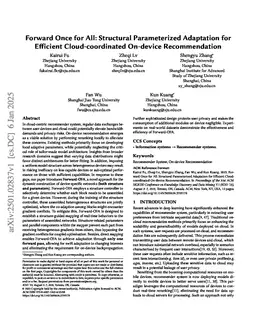 Forward Once for All: Structural Parameterized Adaptation for Efficient Cloud-coordinated On-device Recommendation