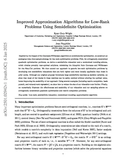 Improved Approximation Algorithms for Low-Rank Problems Using Semidefinite Optimization
