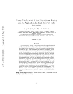 Group Shapley with Robust Significance Testing and Its Application to Bond Recovery Rate Prediction