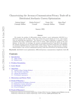 Characterizing the Accuracy-Communication-Privacy Trade-off in Distributed Stochastic Convex Optimization