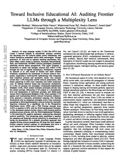 Toward Inclusive Educational AI: Auditing Frontier LLMs through a Multiplexity Lens